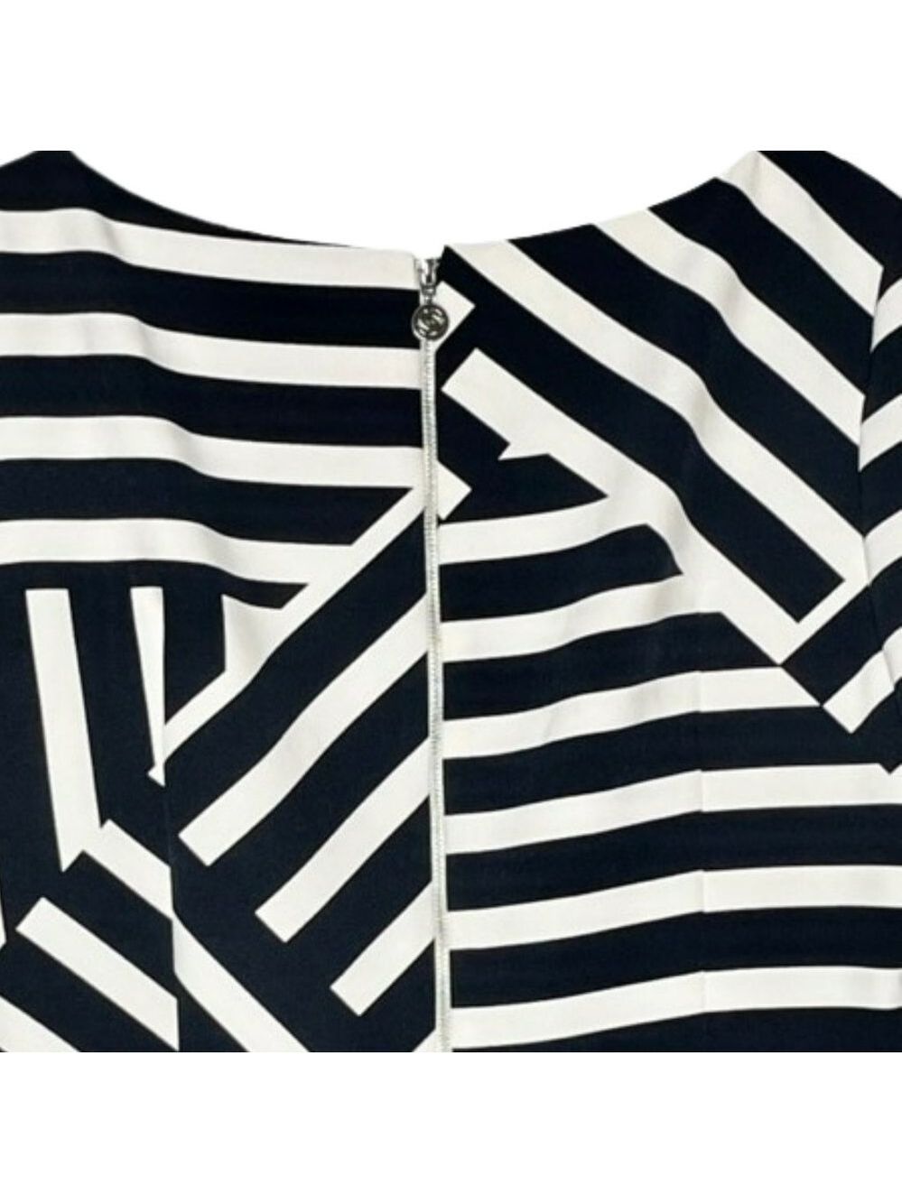 Fenn Wright Manson Black/White Short Sleeve Day Dress - 14P - Picture 7 of 11